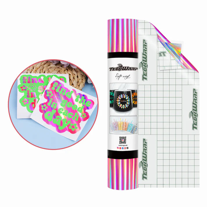 Teckwrap Bubble Free Holographic Rainbow Adhesive