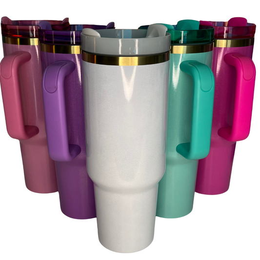 Gold Plate Quencher Mug Tumbler 40oz- Shimmer