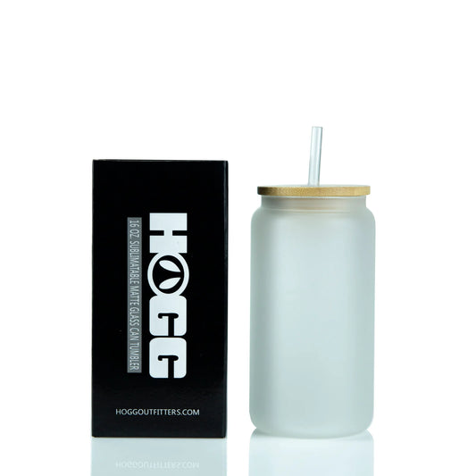 Glass Can Tumblers - 16oz - Frosted