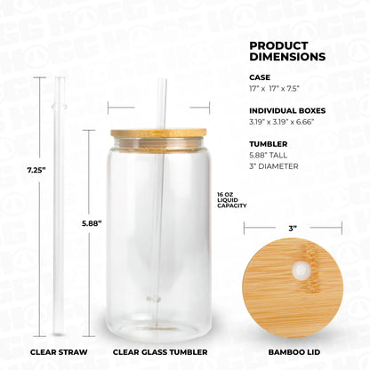 Glass Can Tumbler - 16oz - Clear