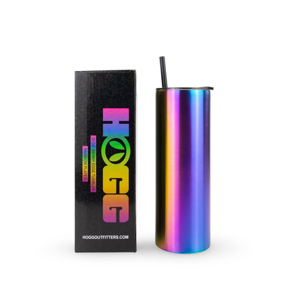 Skinny Tumbler - 20oz - Rainbow Plated - Black