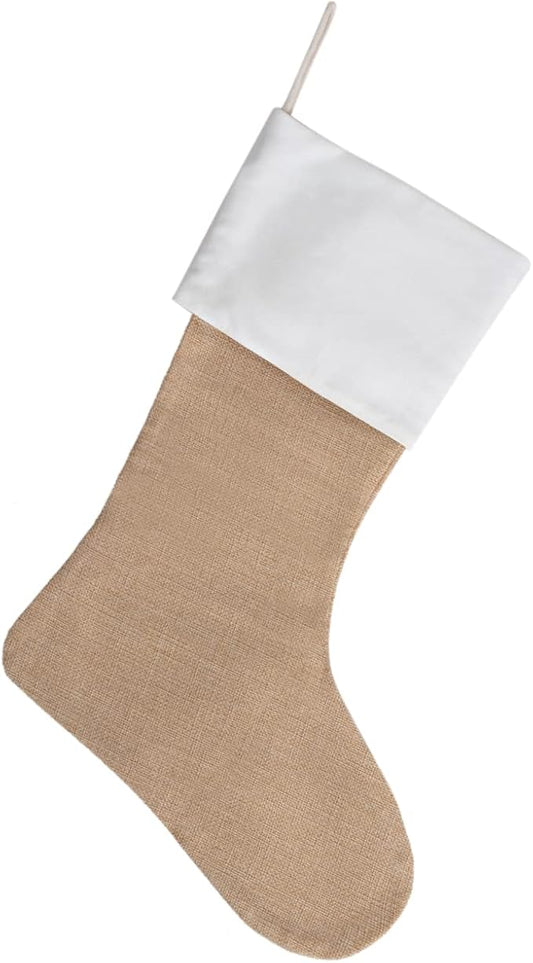 Burlap Stocking with Trim