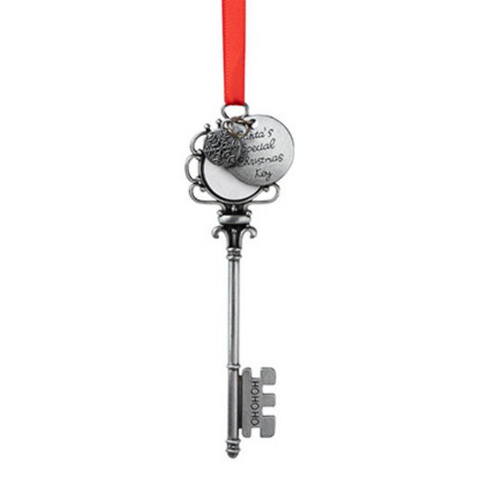 Santa Key Silver Metal Ornament